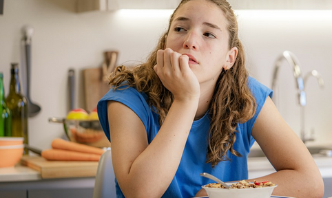 meisje aan tafel